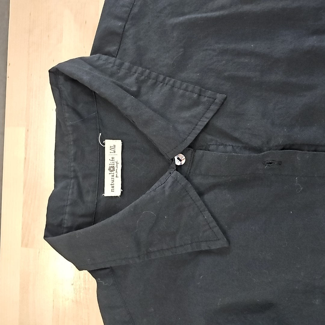 Natural Life Size XL Black Button Down Shirt