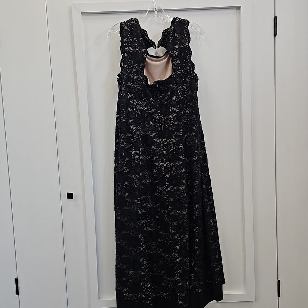R&M Richards Size 16 Black Lace Used Dress