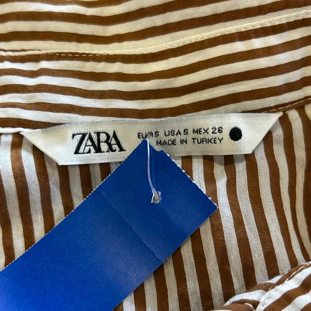 zara Size S Brown Preloved Button Down LS