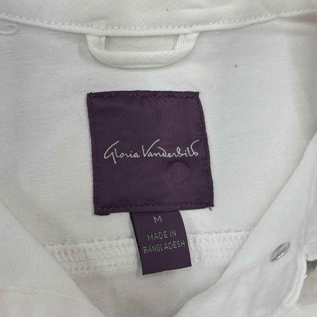 Gloria Vanderbilt Size M White Denim New Jean Jacket