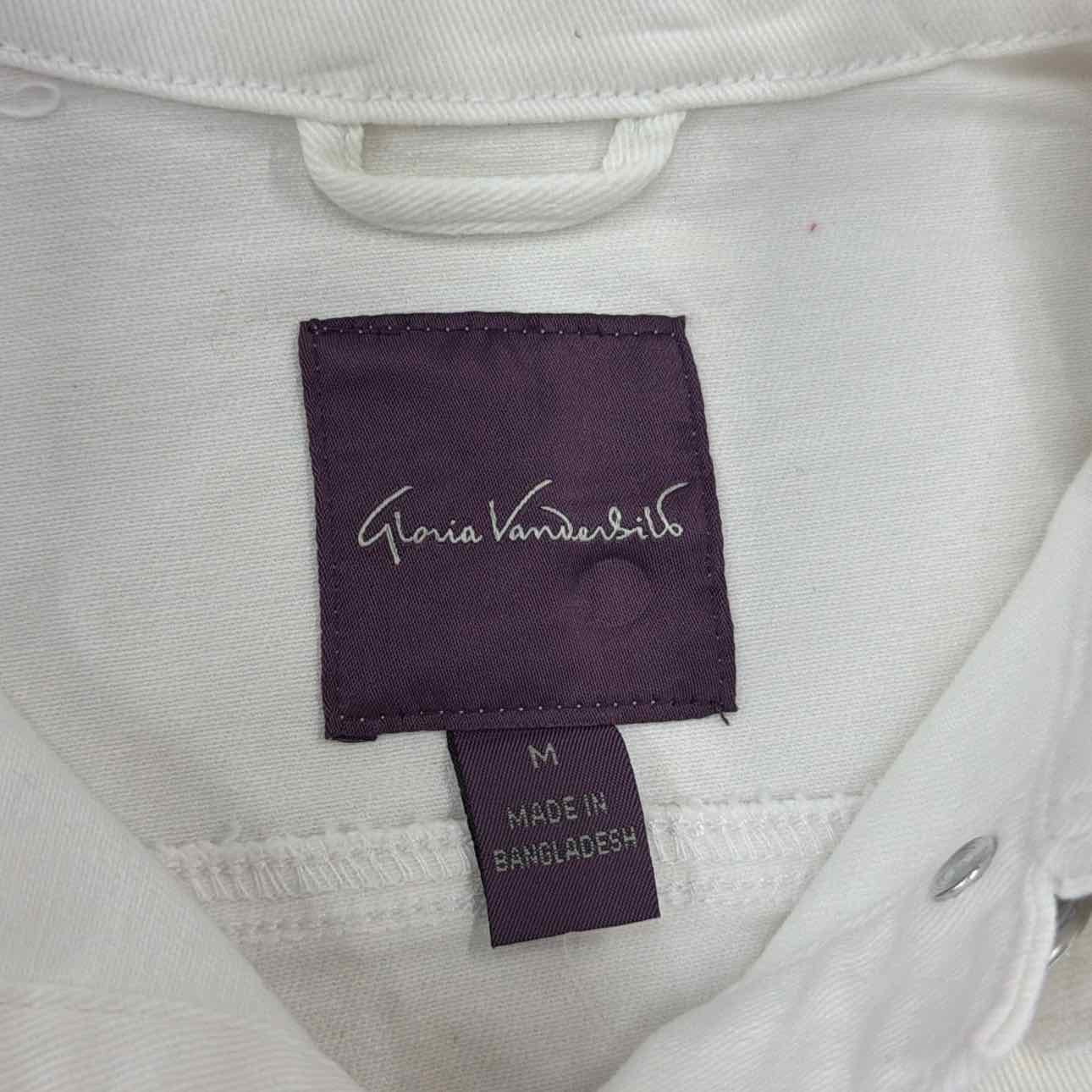 Gloria Vanderbilt Size M White Denim New Jean Jacket