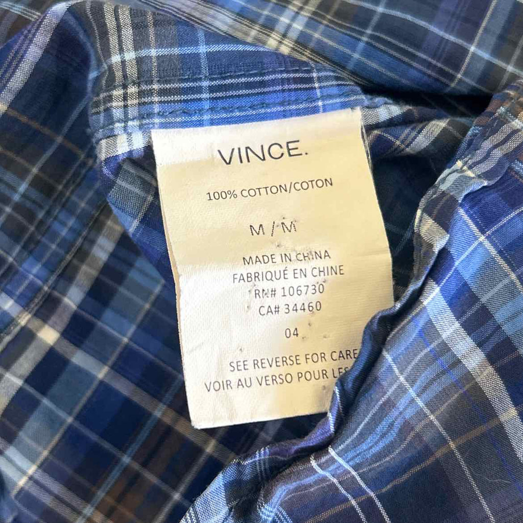 Vince Size M Blue Preloved MENS Button Down Shirt