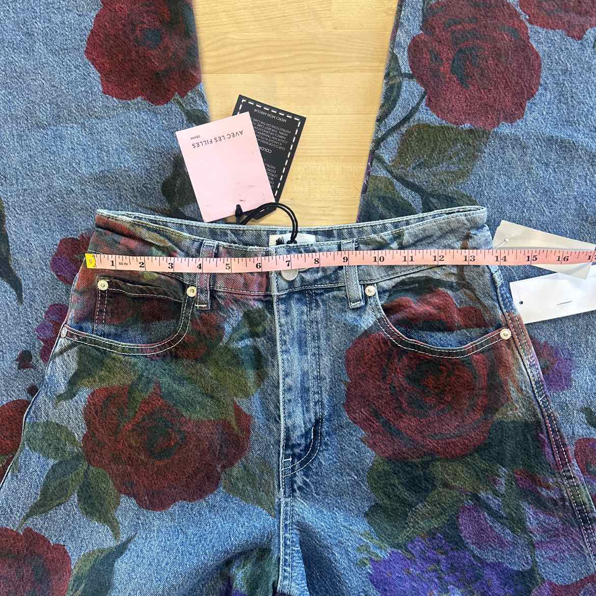 Avec Les Filles Womens High-Rise Wide-Leg Jea Portofino Rose 27