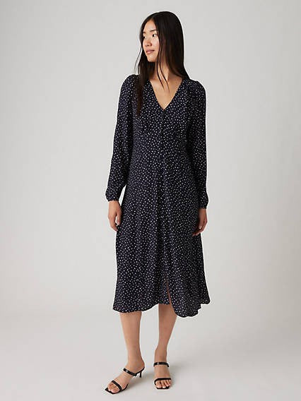 Levi's Women's Sarina MIDI Dress - Marlo Dotv2 Night Sky