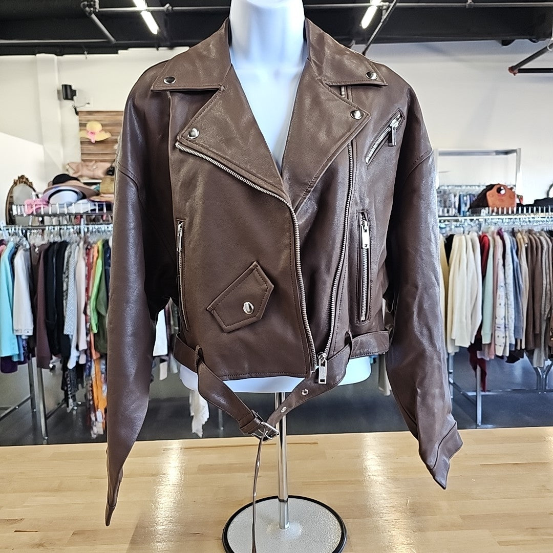Forever 21 Size S Brown Leather Jacket