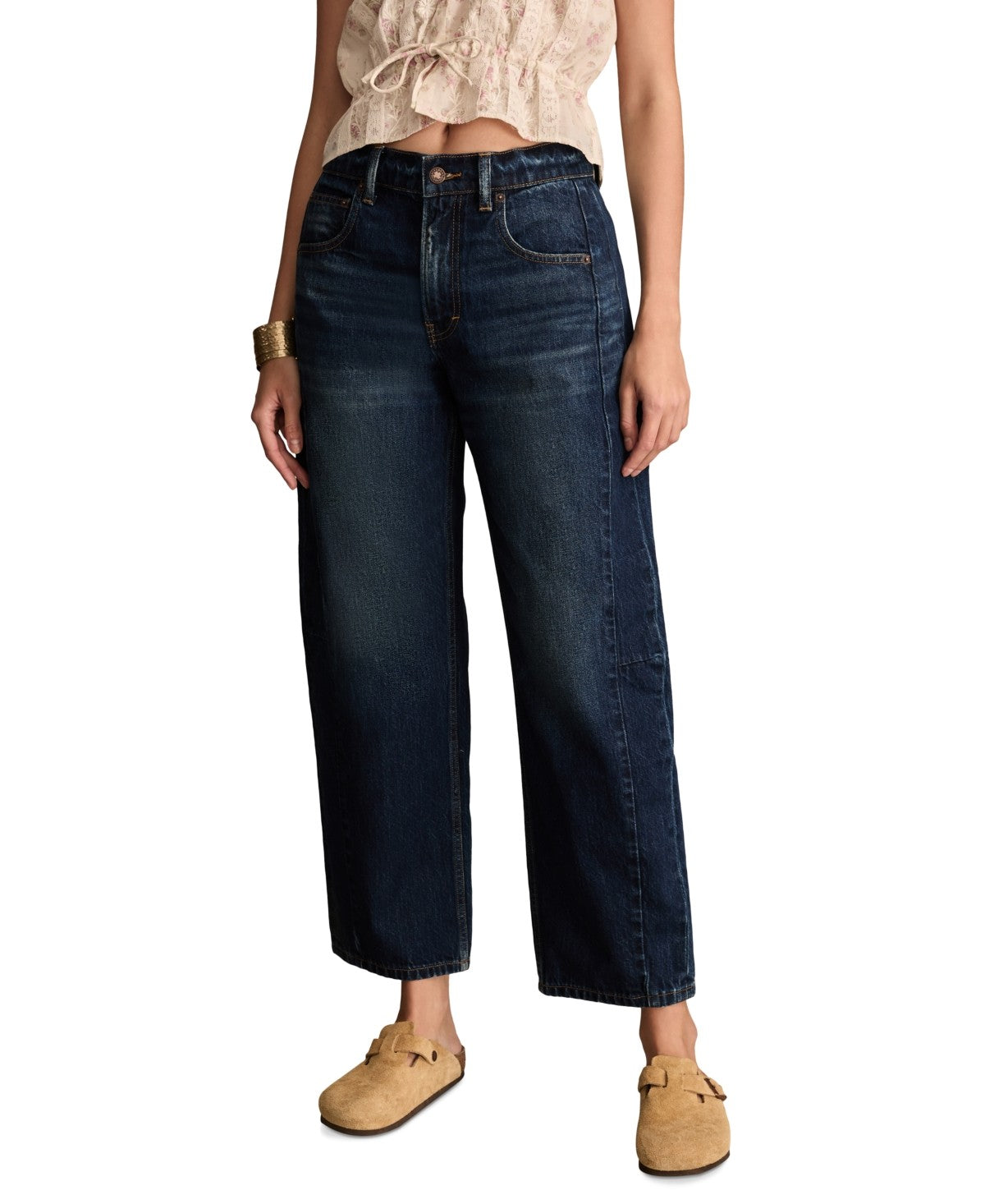 Lucky Brand Women's High-Rise Barrel-Leg Jeans - Obsidian Blue