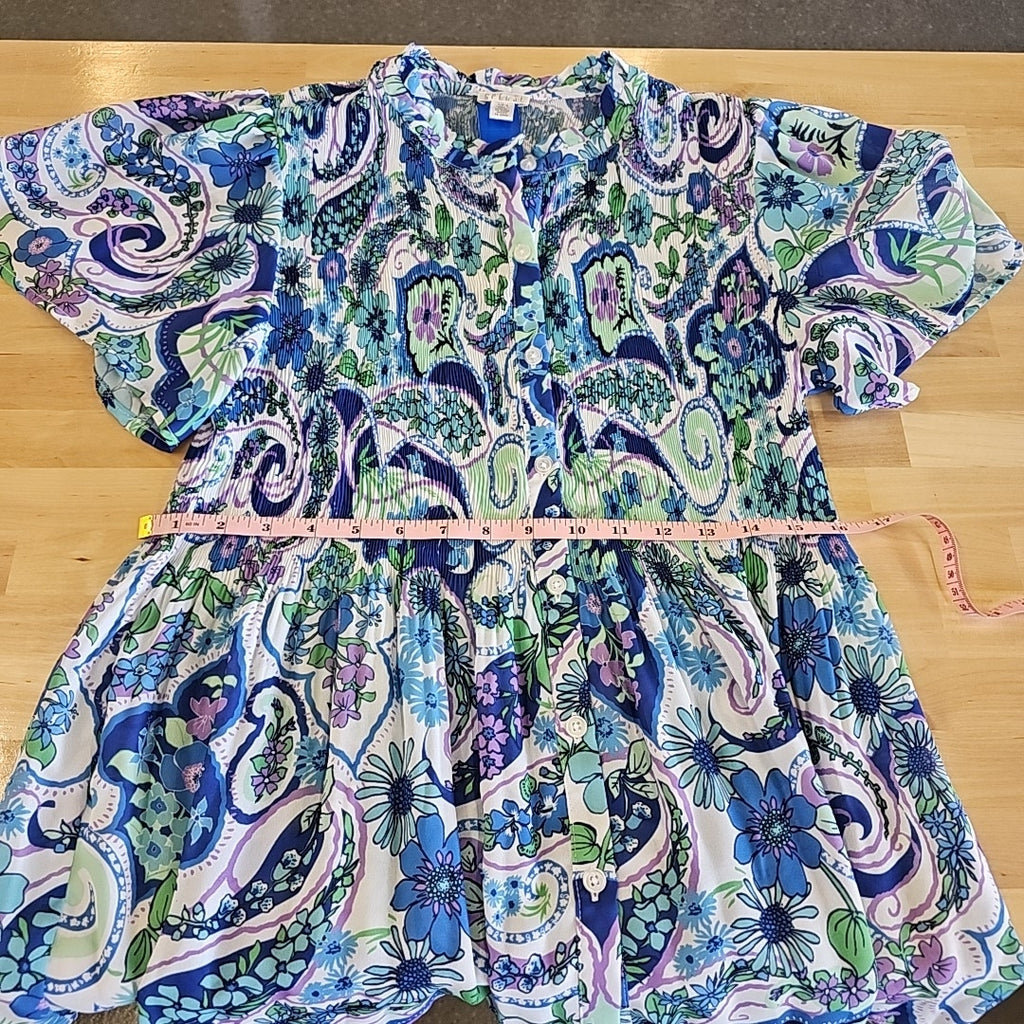 Spence Size L Blue Button Down Shirt