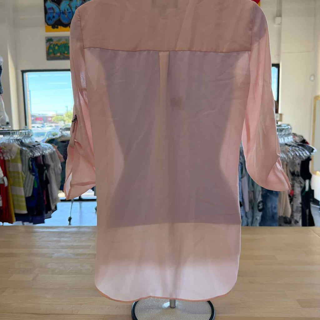 My Michelle Size XS Pink Sheer Preloved Blouse LS