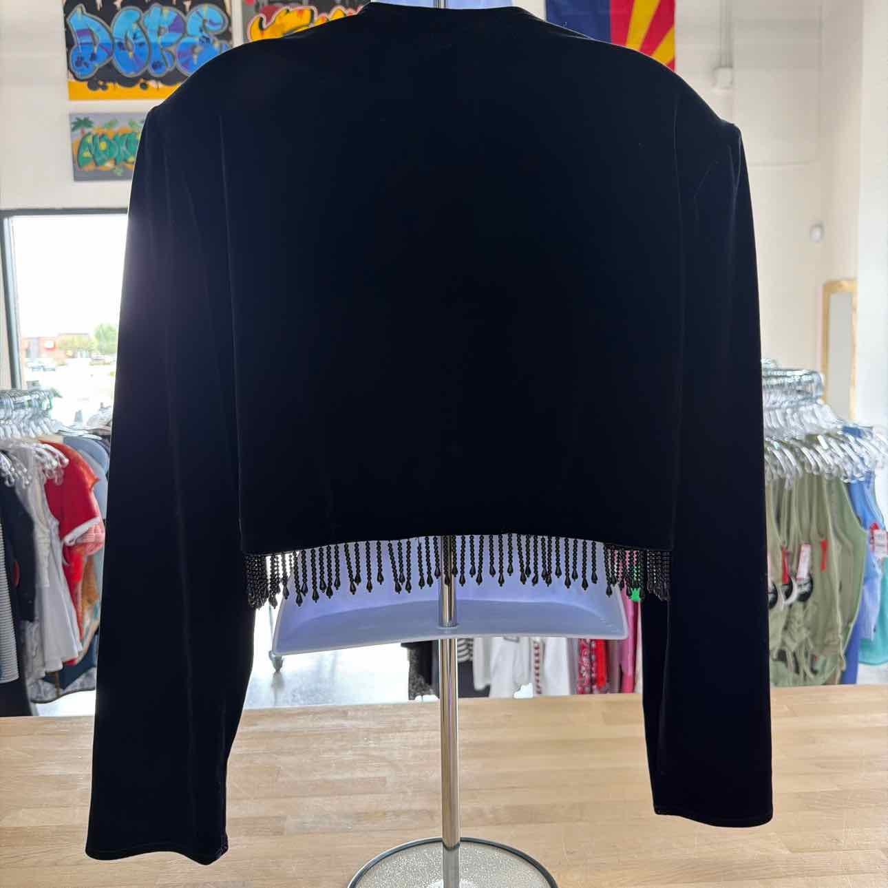 R&K Size 14 Black Velvet Preloved Jacket