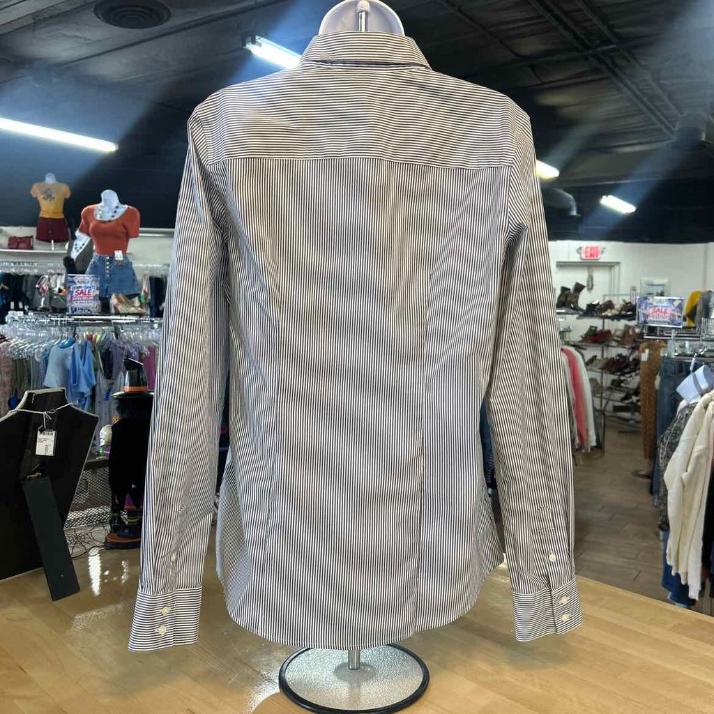 Liz Claiborne Size MT Black White Preloved Button Down LS