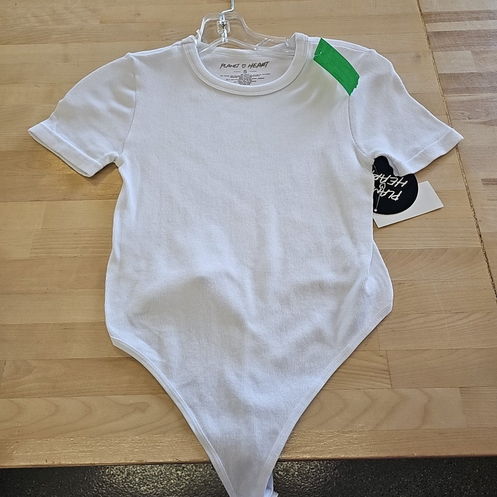 Planet Heart Juniors' Short-Sleeve Seamless Bodysuit - White