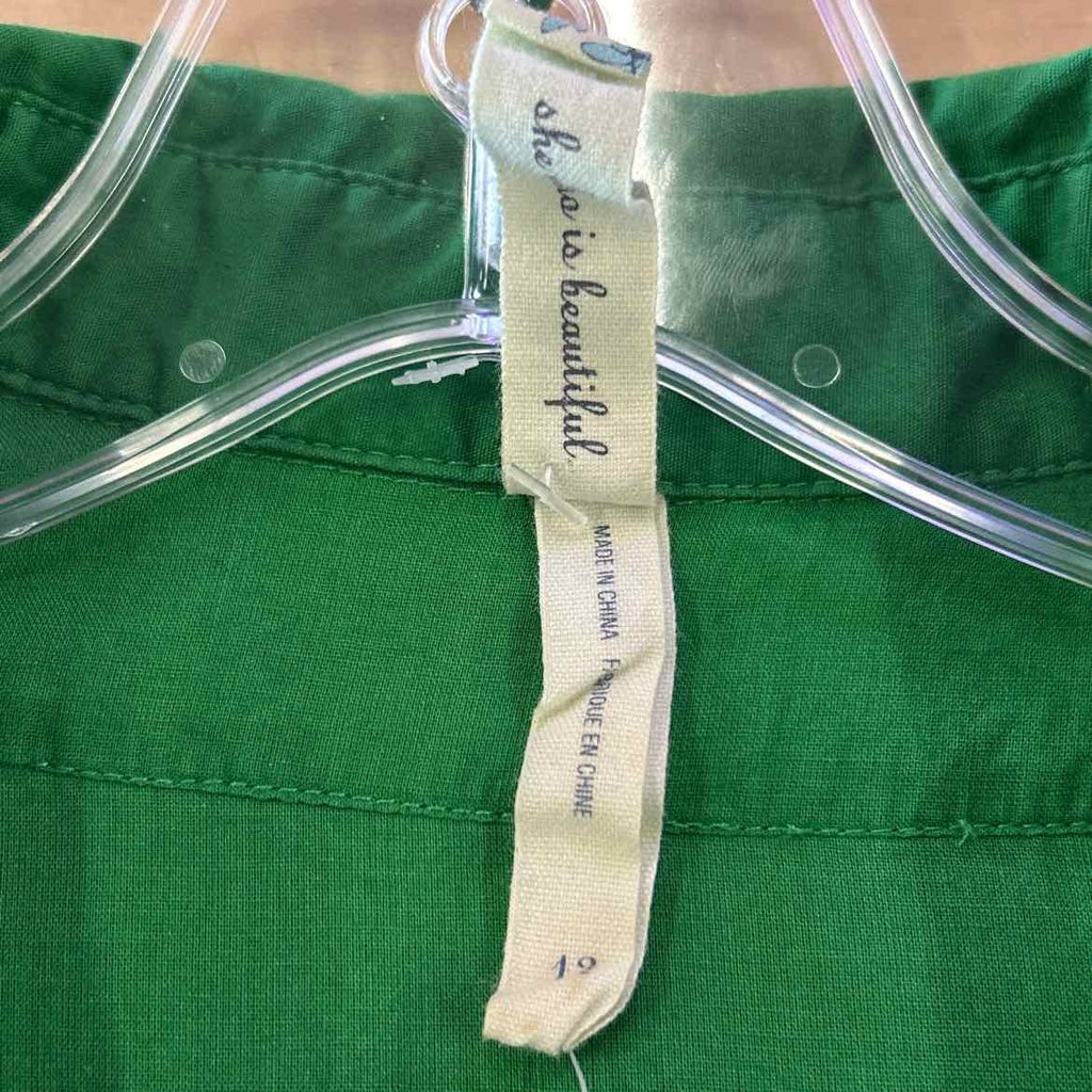 Maeve Size 12 Green Cotton Preloved Dress