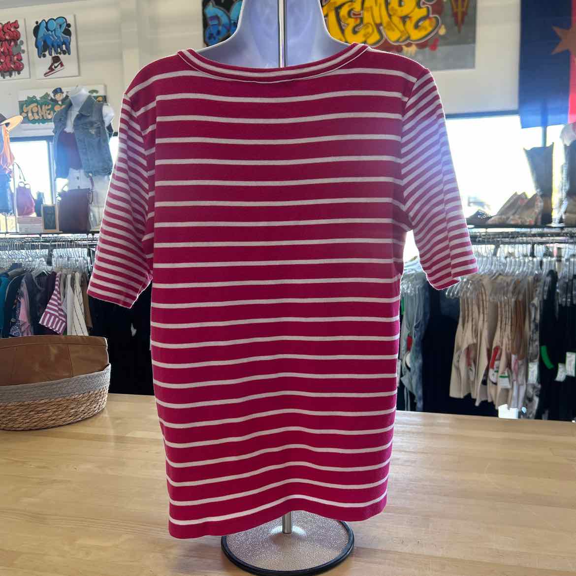 Jones New York Size XL Pink/white Cotton Preloved Shirt