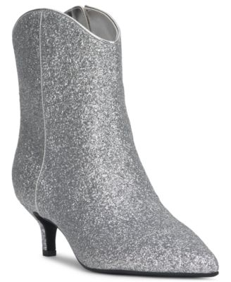 On 34th Aatira Tulip Booties Silver Glitter Size 7M