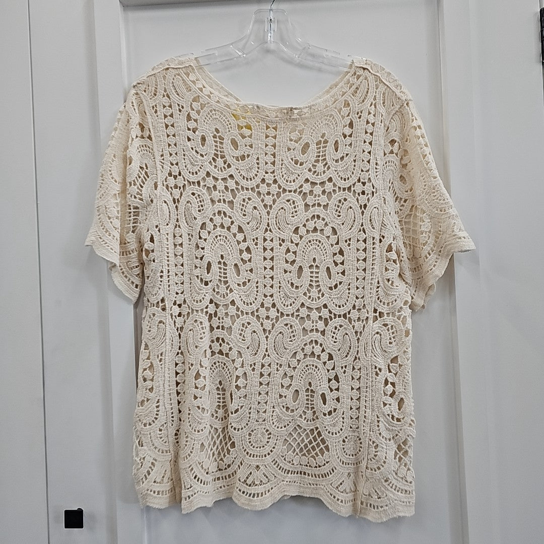 Adiva Size XL Off White Blouse