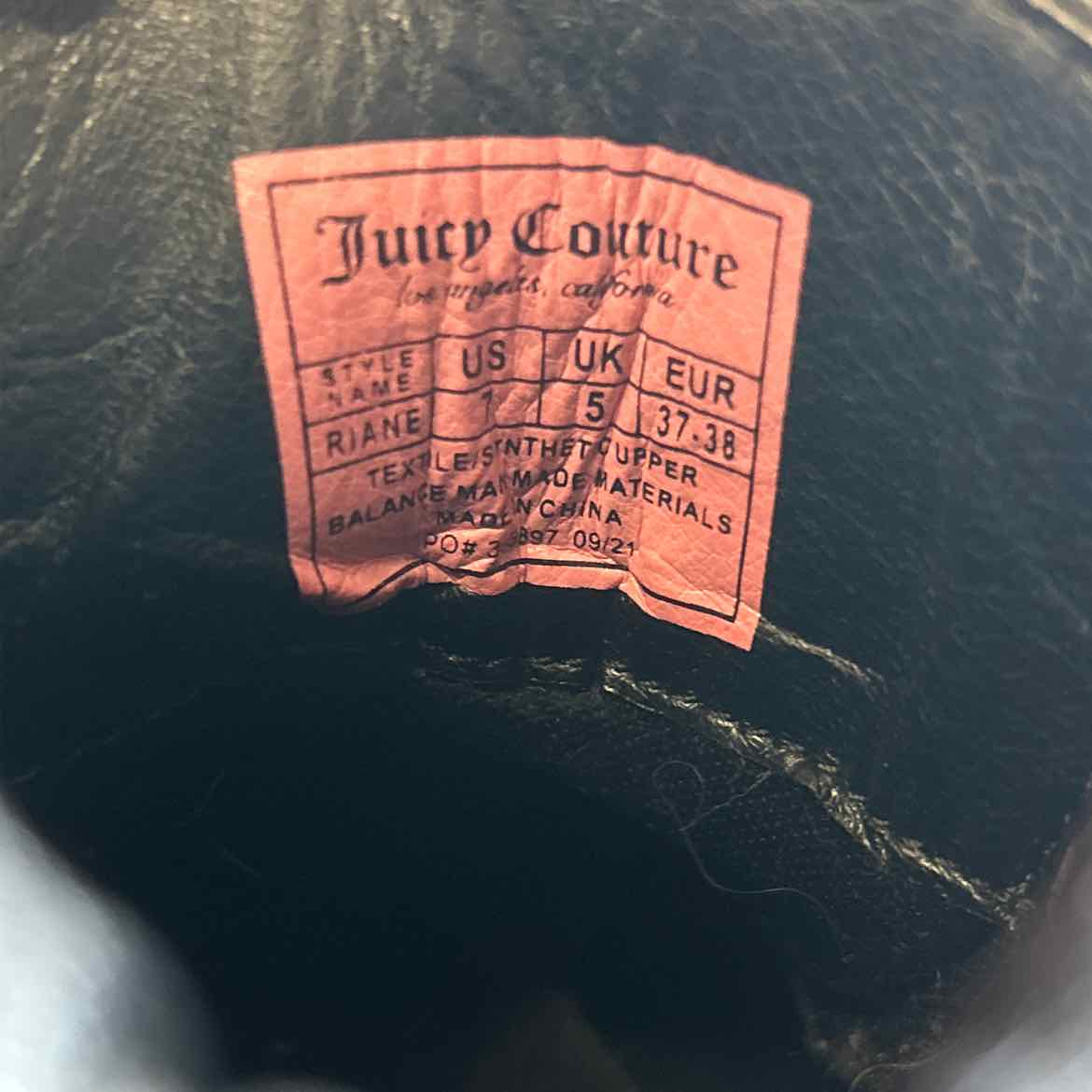 Juicy Couture Size 7 Black Preloved Boots