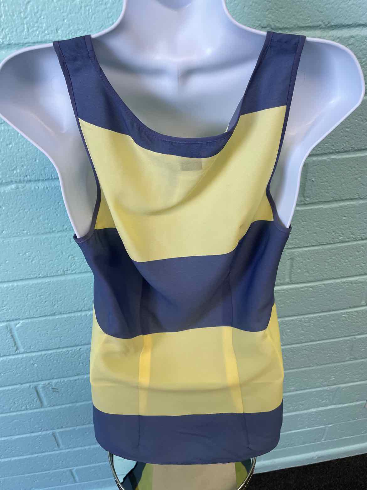 French Connection Size 10 Yellow & Blue Sleeveless