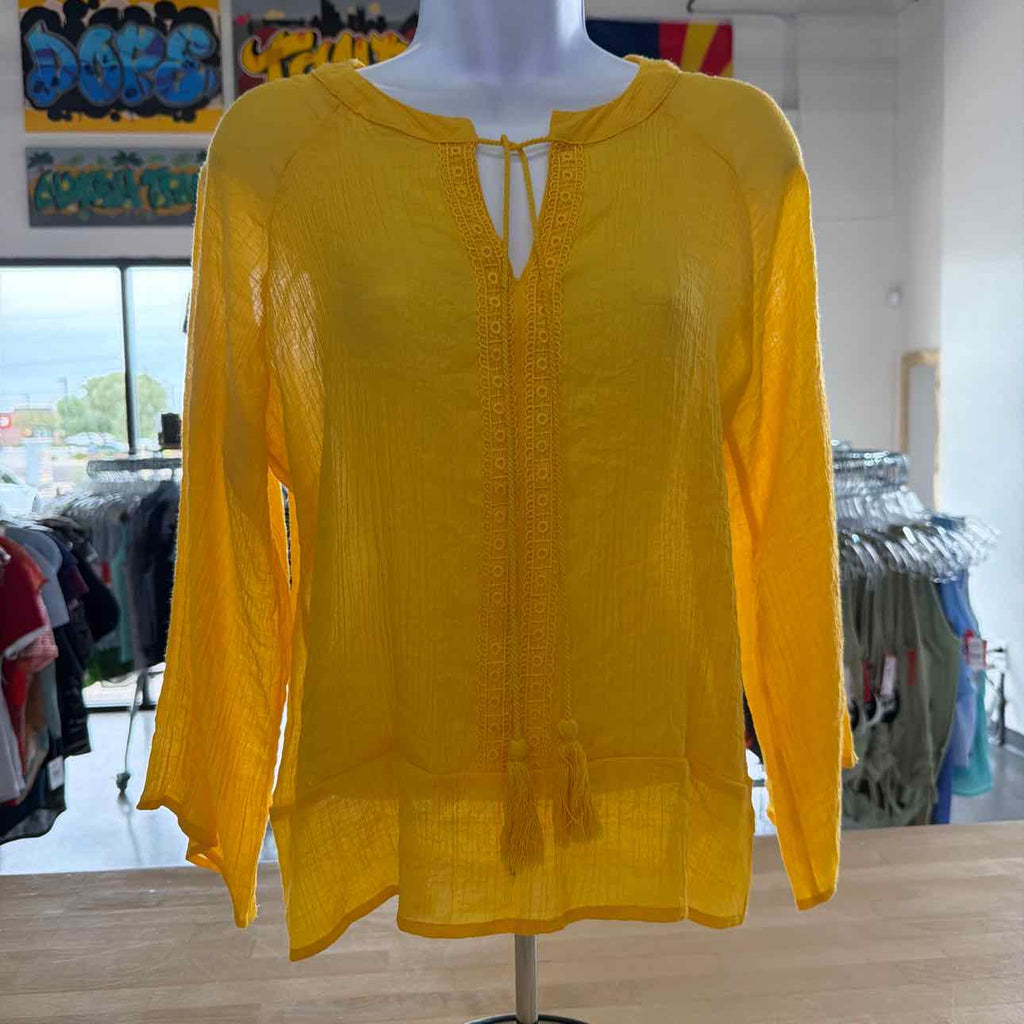 Counterparts Size S Yellow Preloved Blouse LS