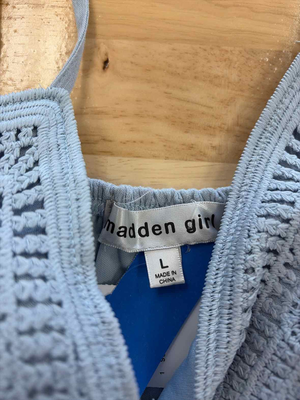 Madden Girl Size L Blue Knit New Dress