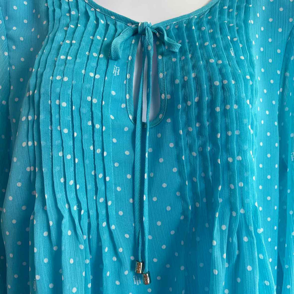 Tommy Hilfiger Size L Blue Preloved Blouse LS