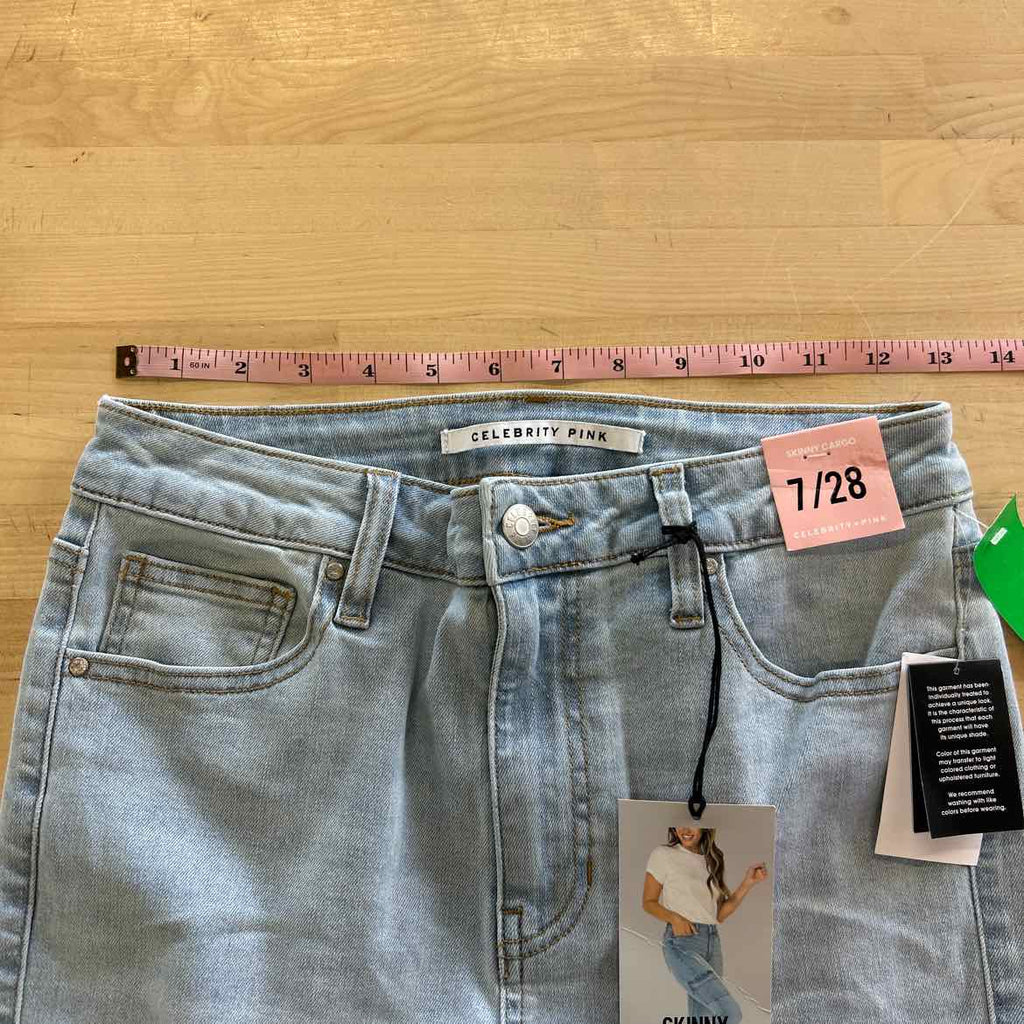 Celebrity Pink Juniors' Mid-Rise Cargo Skinny Jeans - Light Wash - 7