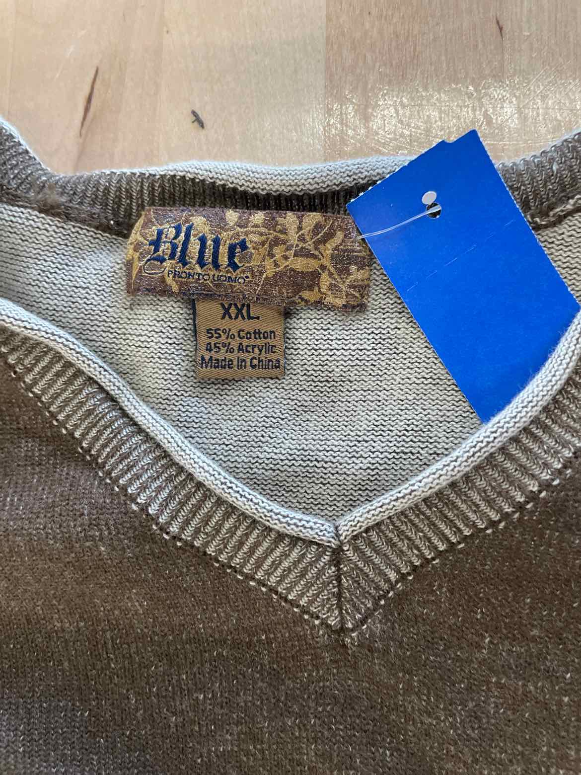 Blue Pronto Uomo Size XXL MEN'S sweater vest - tops