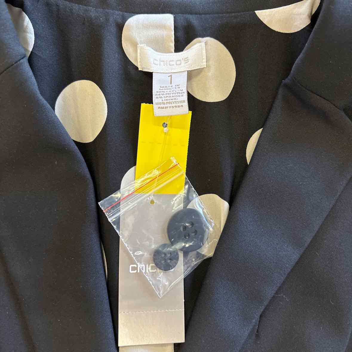 Chico's Size 1 Black Blazer