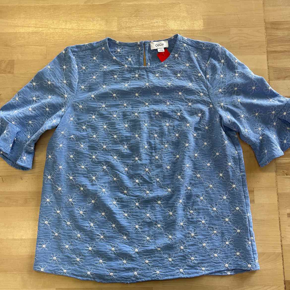 CeCe Size S Blue White Preloved Blouse