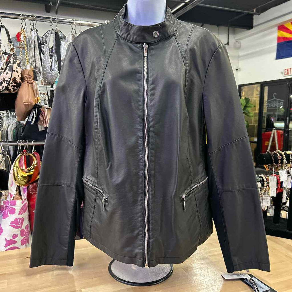 Black Rivet Size 1X Black Leather Jacket