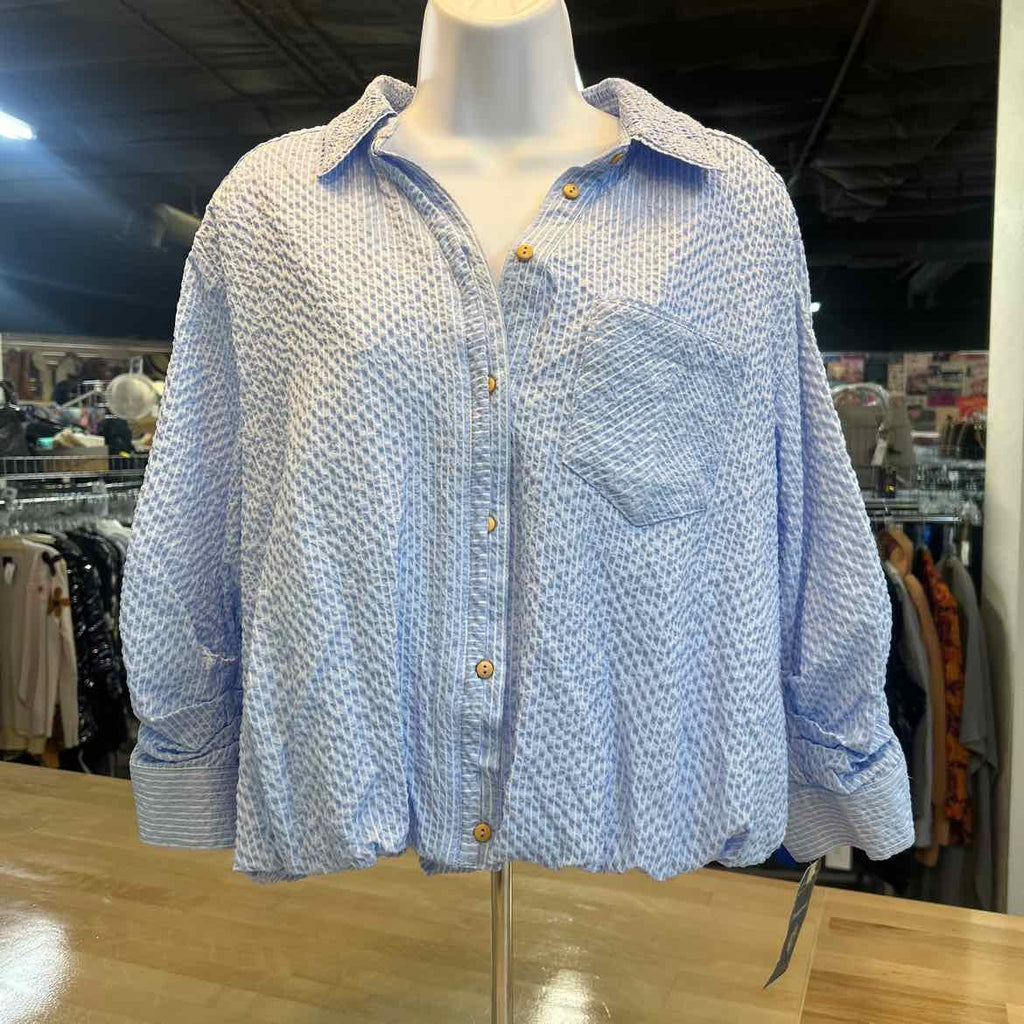 Democracy Size PXL Blue Preloved Button Down LS