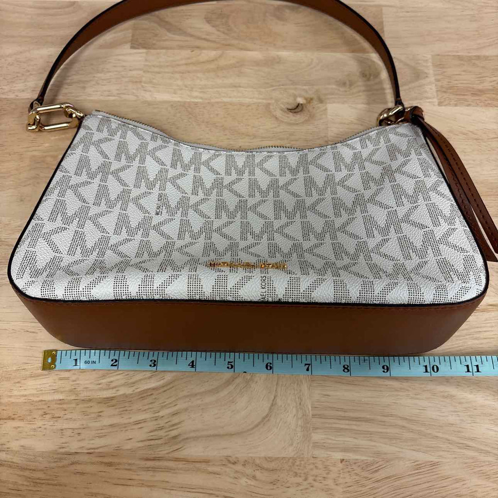 Michael Kors White Leather Preloved Handbag