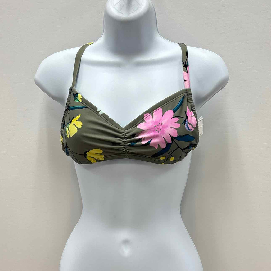 Salt + Cove Size M Floral-Print Sweetheart Bikini Top