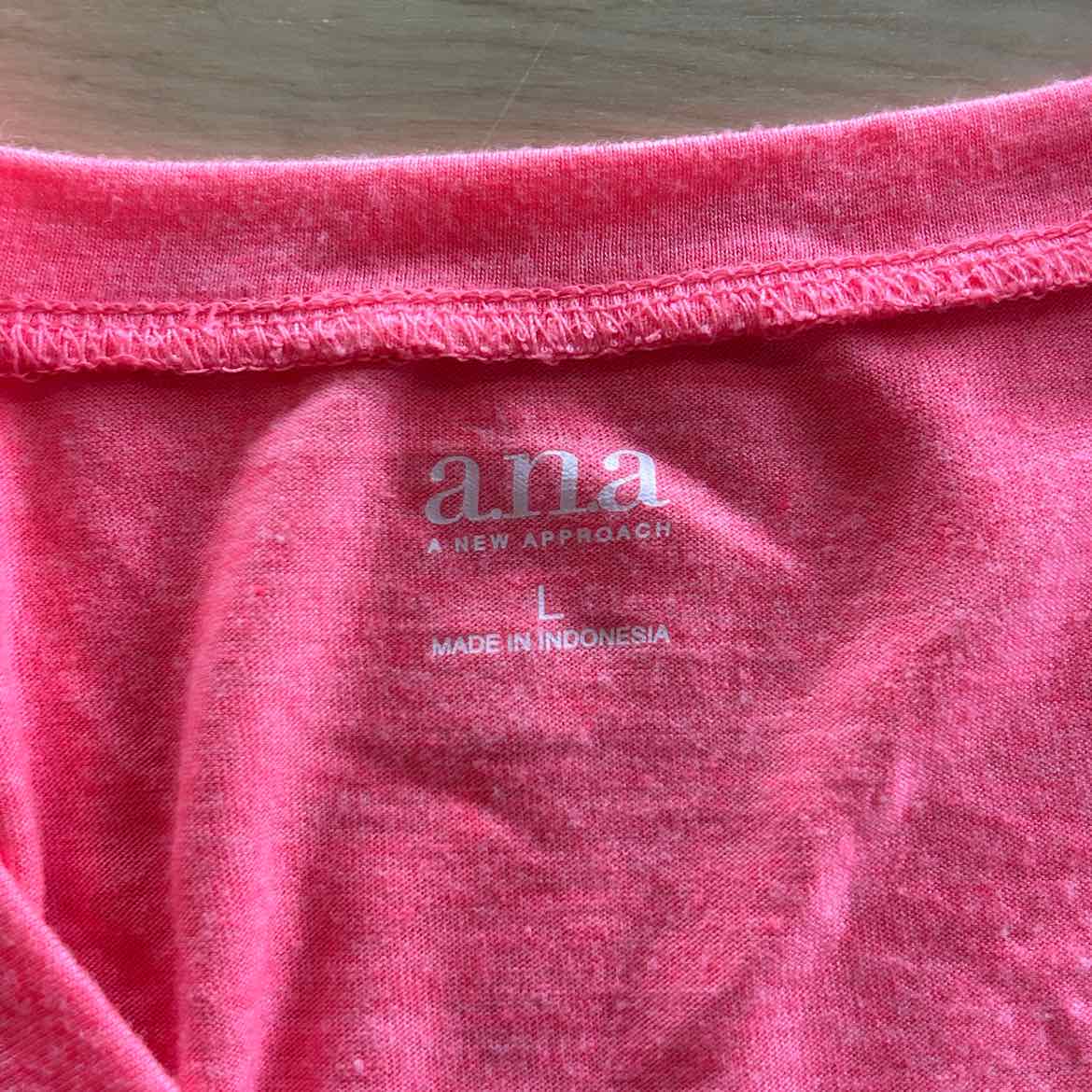 a.n.a Size L Pink Rayon Preloved Blouse LS