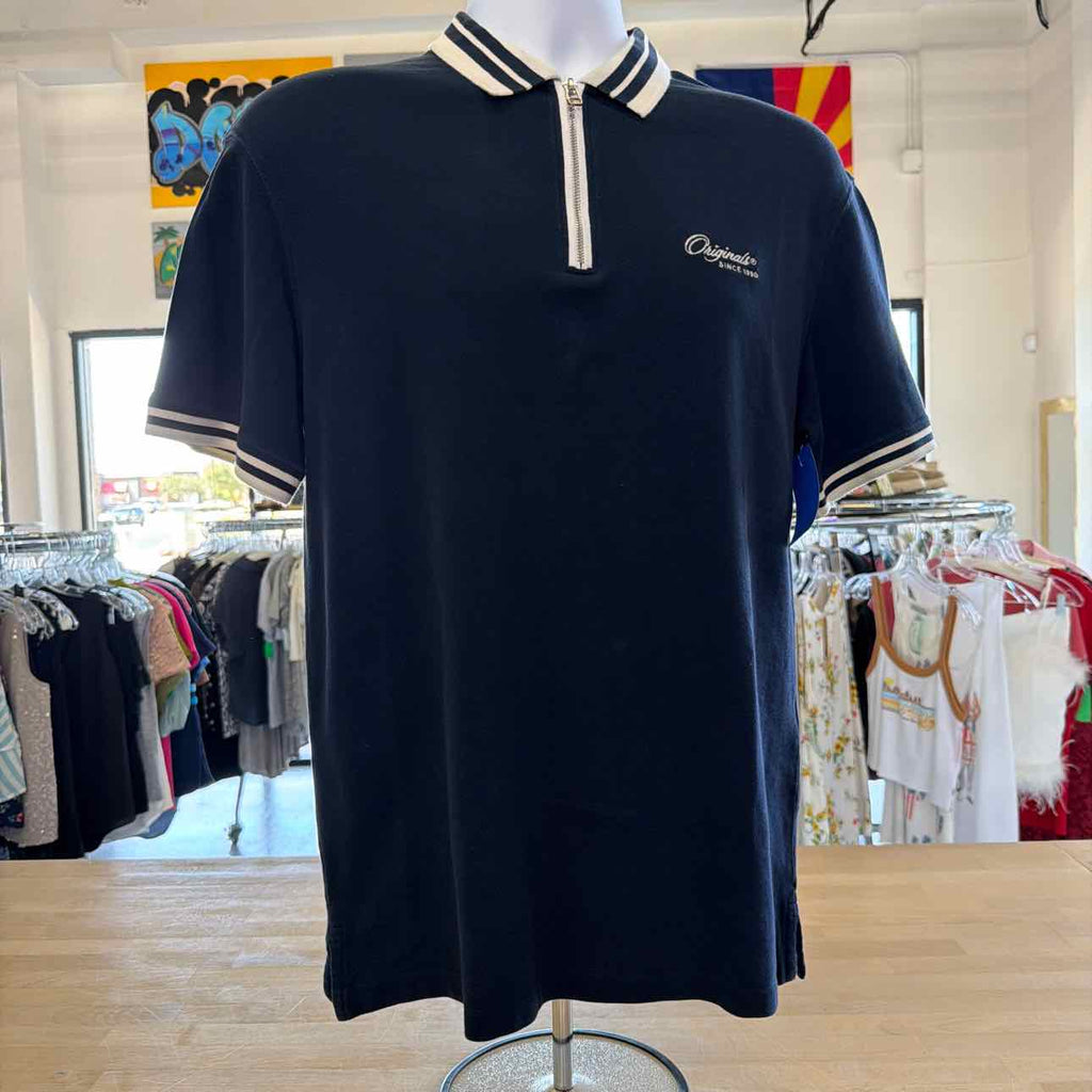 Jack & Jones Size M Blue Preloved MENS Polo