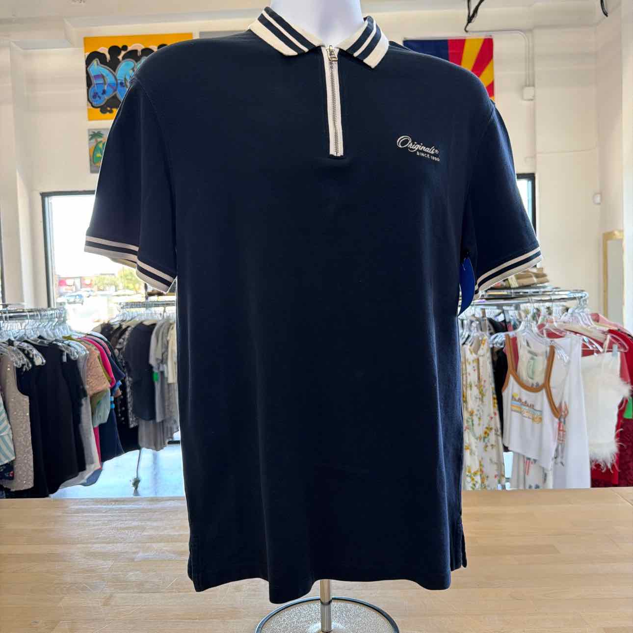 Jack & Jones Size M Blue Preloved MENS Polo