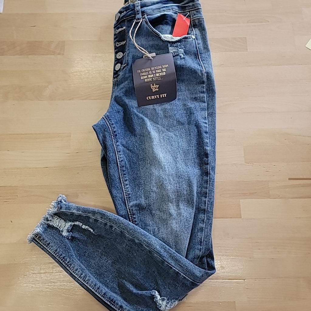 Indigo Rein Size 9 Blue Recycled Denim Curvy Fit NWT