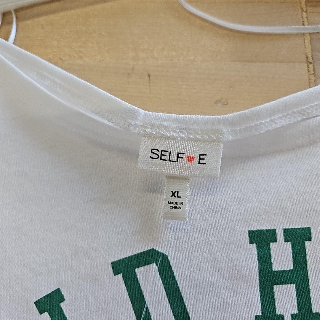 Self Esteem Juniors' Graphic Off-the-Shoulder T-Shirt - White