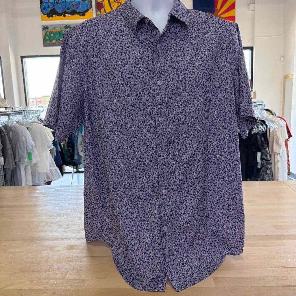 Mix&NY Size L Purple Preloved MENS Button Down Shirt