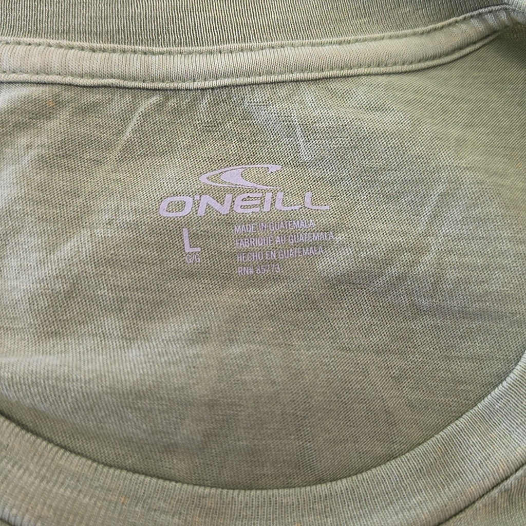 O'Neil Size L Thruster Graphic Print Cotton T-Shirt - Oil Green