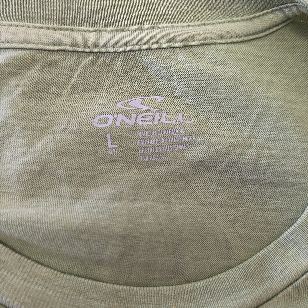 O'Neil Size L Thruster Graphic Print Cotton T-Shirt - Oil Green