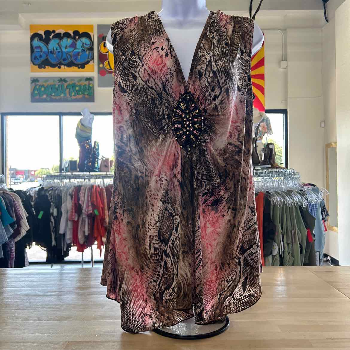 venus Size XL Brown/Pink Preloved Sleeveless