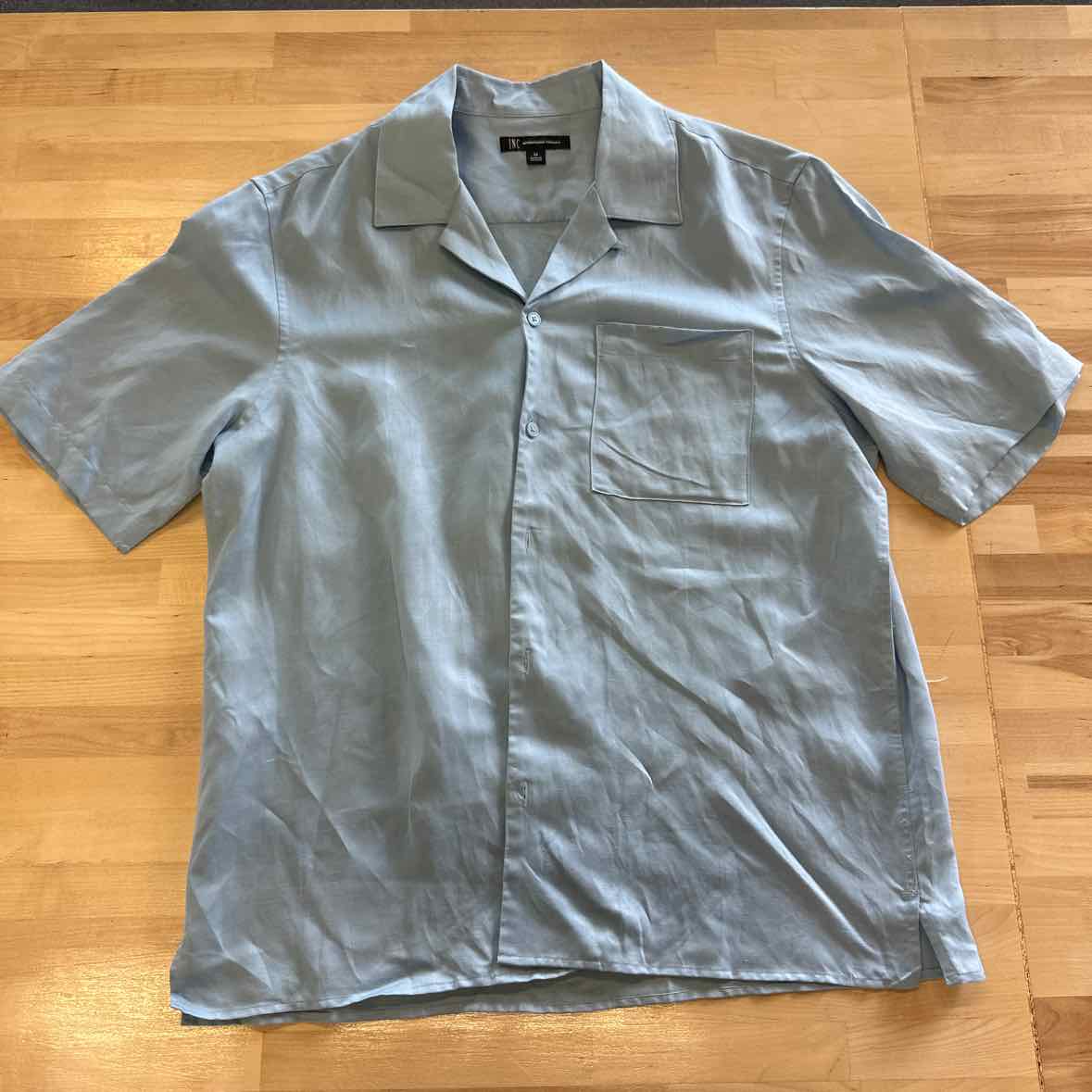 INC Size M Blue MENS Button Down Shirt