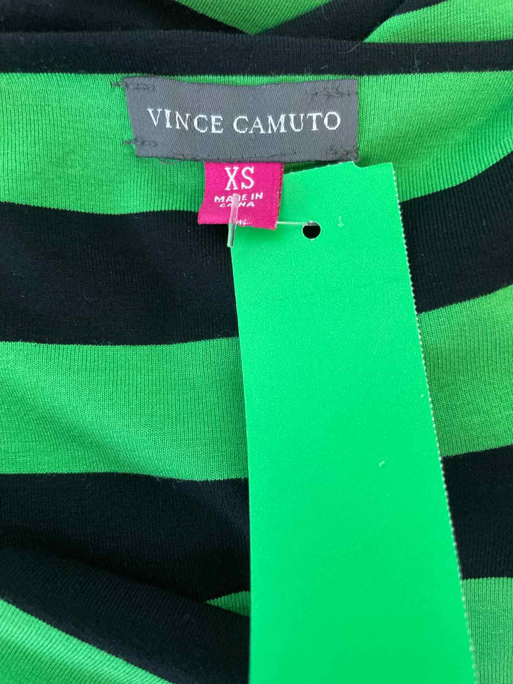Vince Camuto Size XS Green/Black Shirt