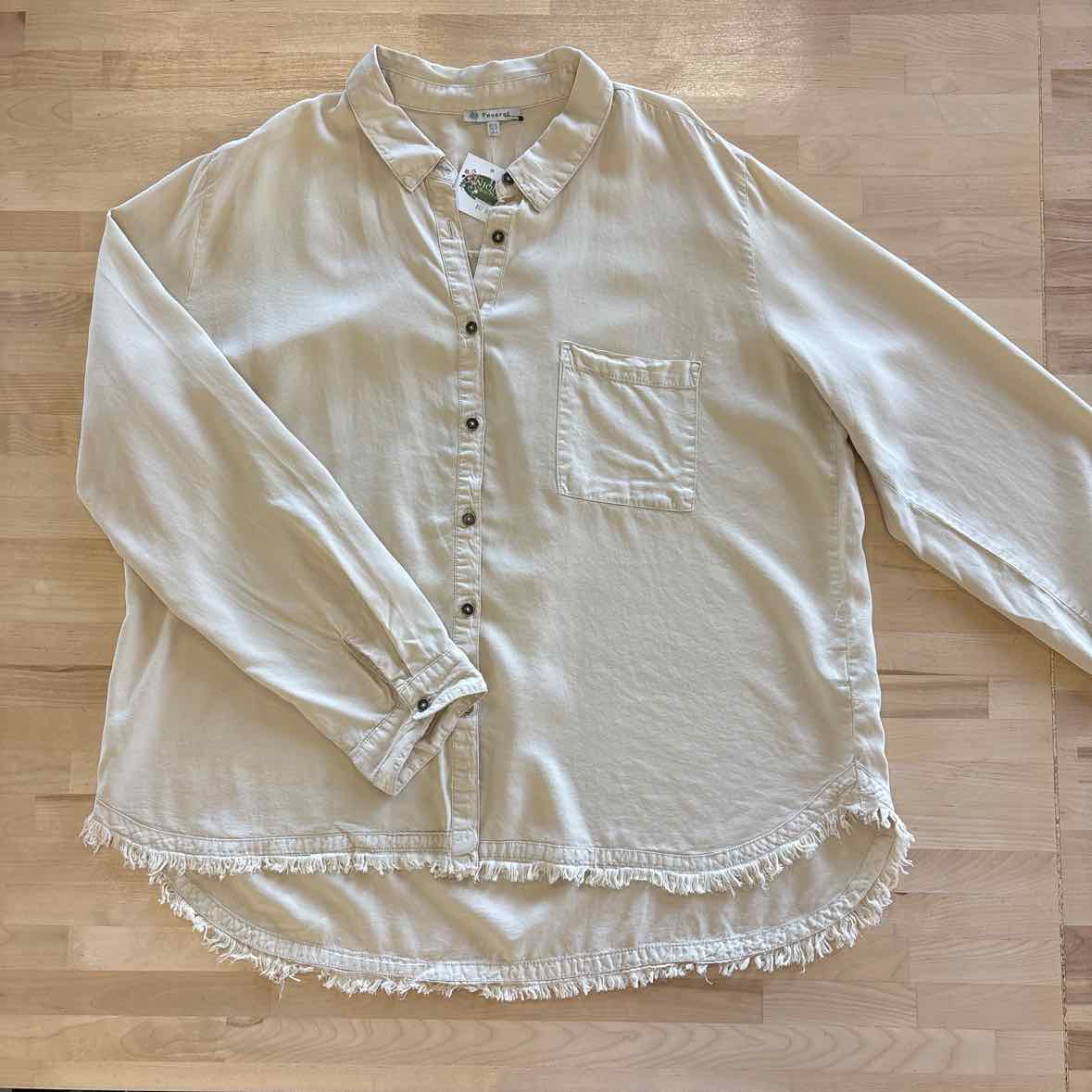 Veveret Size 2XL Yellow Button Down Shirt