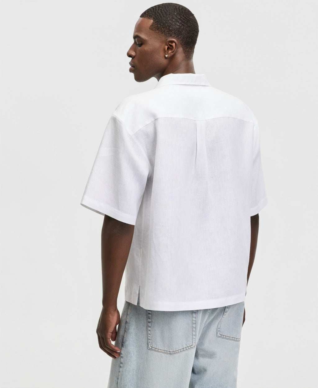 Mode Of One Size XL Men's Boxy-Fit Short-Sleeve Linen Camp Shirt