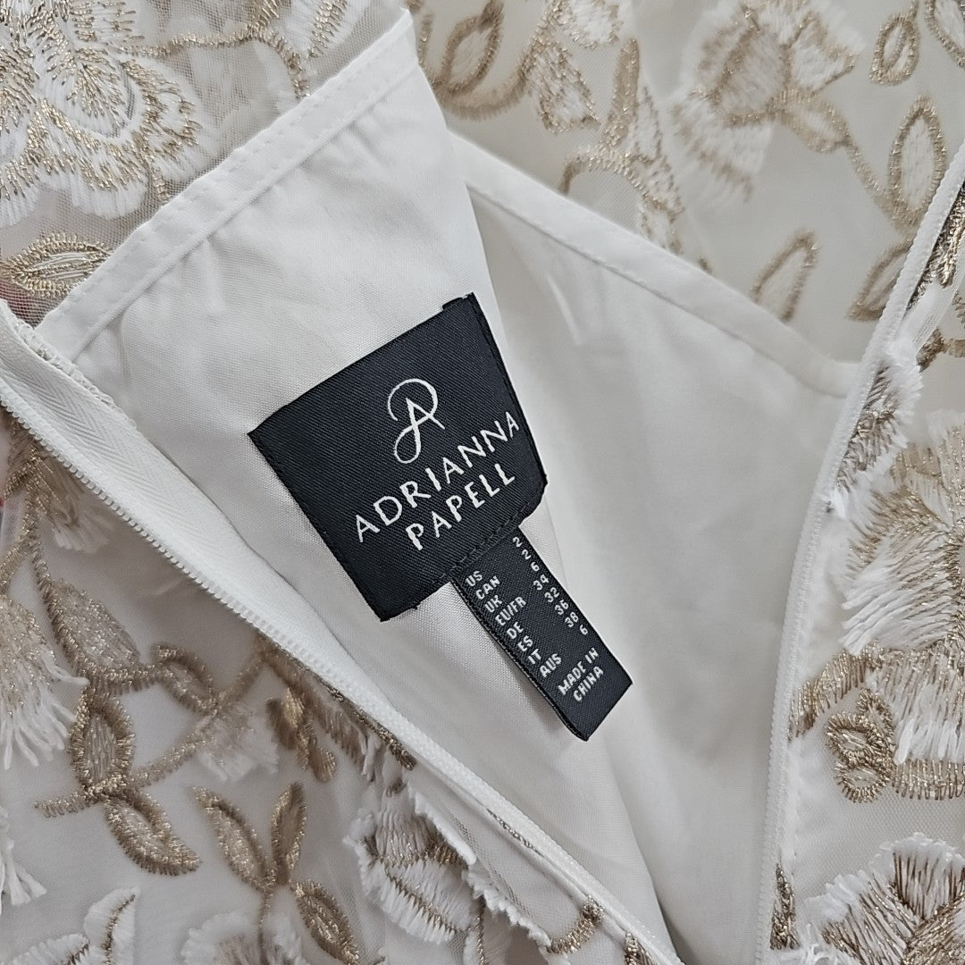Adrianna Papell Size 2 White New Dress