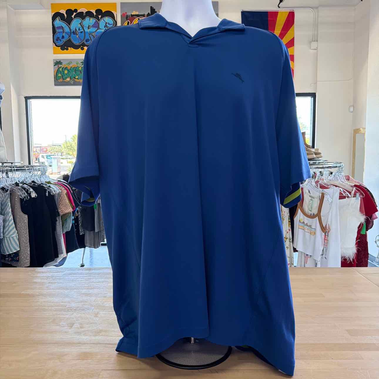 Tommy Bahama Size XXL Blue Preloved MENS Polo