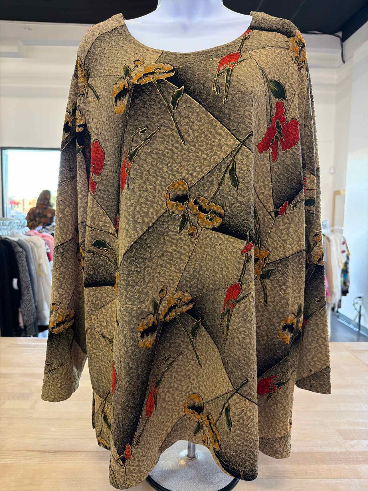 Sharon Anthony Size 3X Brown Long Sleeve