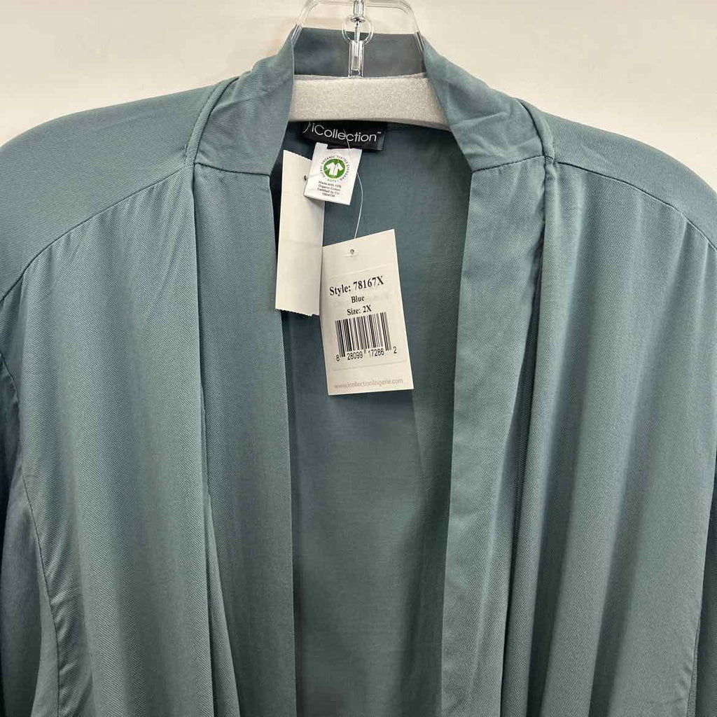 icollection Size 2X Bree Plus Size Modal Robe with Looped Self Tie Sash and Inne