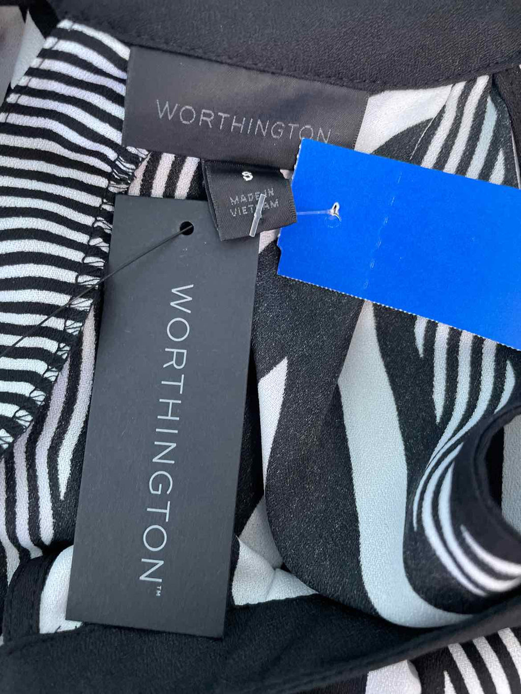 Worthington Size S BLACK & WHITE Sleeveless